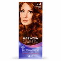 Coloração Creme Kert Keraton Selfie 7.4 Louro Médio Cobre