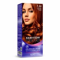 Coloração Creme Kert Keraton Selfie 7.44 Louro Médio Acobreado Intenso
