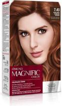 Coloração creme magnific color 7.43 louro médio acobreado dourado amend