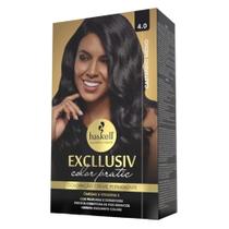 Coloração Creme Permanente Excllusiv Color Pratic Castanho Médio 4.0 Haskell