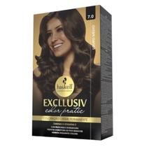 Coloração Creme Permanente Excllusiv Color Pratic Louro Médio 7.0 Haskell