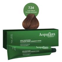 Coloração Creme Permanente Vegana 7.34 Louro Natural Dourado Acobreado - Acquaflora Coloração Creme Permanente Vegana 7.34 Louro Natural Dourado Acobreado - Acquaflora