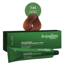 Coloração Creme Permanente Vegana 7.44 Louro Natural Cobre Intenso - Acquaflora