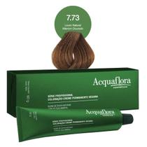 Coloração Creme Permanente Vegana 7.73 Louro Natural Marrom Dourado - Acquaflora