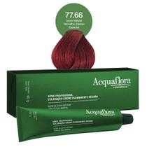 Coloração Creme Permanente Vegana 77.66 Louro Natural Vermelho Intenso Esp - Acquaflora