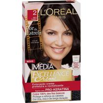 Coloração Creme Preto Clássico 2.0 Imédia Excellence LOréal Paris Cobertura 100 Fios Brancos Kit Coloração Creme Preto Clássico 2.0 Imédia Excellence LOréal Paris Cobertura 100 Fios Brancos Kit