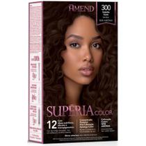 Coloração Creme sem Amônia Supéria Color 300 Castanho Escuro - Amend '