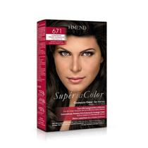 Coloração Creme sem Amônia Supéria Color 671 Louro Escuro Marrom Acinzentado - Amend