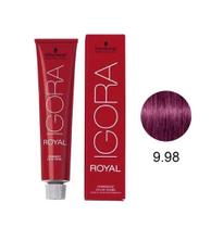 Coloração Igora Royal 60g - 9-98 Louro Extra Claro Violeta Vermelho