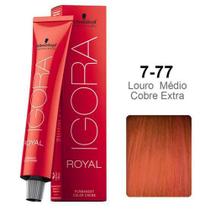 Coloração Igora Royal 7-77 Louro Médio Cobre Extra 60g