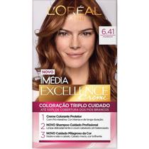 Coloração Imédia Excellence L'oreal Creme 6.41 Marrom