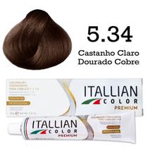 Coloração Itallian Color 5.34 Castanho Claro Dourado Cobre Coloração Itallian Color 5.34 Castanho Claro Dourado Cobre