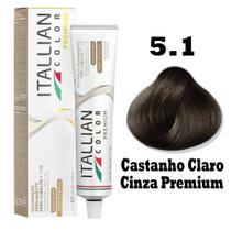 Coloração Itallian Color 60g Castanho Claro Cinza Premium 5.1