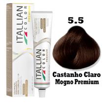 Coloração Itallian Color 60g Castanho Claro Mogno Premium 5.5