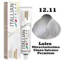 Coloração Itallian Color 60g Loiro Ultraclaríssimo Cinza Intenso Premium 12.11