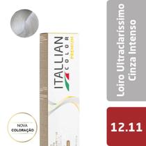 Coloração Itallian Color 60g Loiro Ultraclaríssimo Cinza Intenso Premium 12.11
