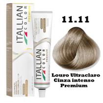 Coloração Itallian Color 60g Louro Ultraclaro Cinza Intenso Premium 11.11