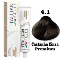 Coloração Itallian Color Premium 60g Castanho Cinza 4.1