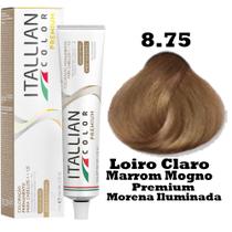 Coloração Itallian Premium 60g Loiro Claro Marrom Mogno Morena Iluminada 8.75 - Itallian Color