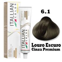 Coloração Itallian Premium 60g Louro Escuro Cinza 6.1
