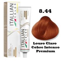 Coloração Itallian Premium Louro Claro Cobre Intenso 8.44 - 60g
