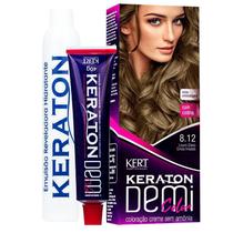 Coloração Keraton Demi Color Louro Claro Cinza Irizado 8.12