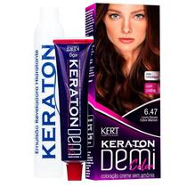 Coloração Keraton Demi Color Louro Escuro Cobre Marrom 6.47