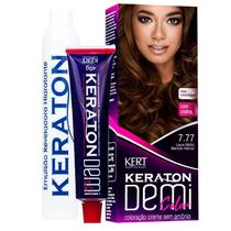 Coloração Keraton Demi Color Louro Médio Marrom Intenso 7.77