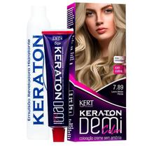 Coloração Keraton Demi Color Louro Médio Pérola 7.89