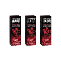 Coloraçao Keraton Hard Colors Cult Red - Kit Com 3Un