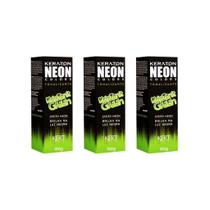Coloraçao Keraton Neon Colors Kriptonit Green 100G-Kit C/3un