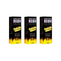 Coloraçao Keraton Neon Colors Plutonic Yellow 100G-Kit C/3Un