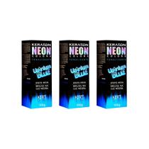 Coloraçao Keraton Neon Colors Uranium Blue 100Gr-Kit C/3un