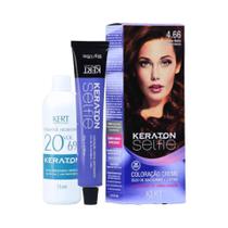 Coloração Keraton Selfie 4.66 Castanho Médio Vermelho Intenso