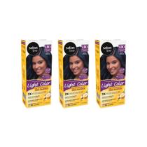 Coloraçao Light Color 1.110 Preto ulado Intenso - Kit 3Un