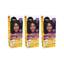 Coloraçao Light Color 10 Preto Azulado - Kit Com 3Un