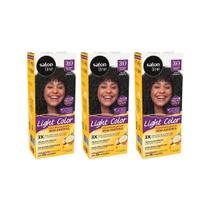 Coloraçao Light Color 3.0 Castanho Escuro - Kit Com 3Un