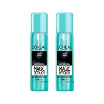Coloraçao Loreal Magic Retouch 75Ml Spray Preto - Kit 2Un