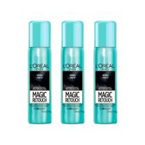 Coloraçao Loreal Magic Retouch 75Ml Spray Preto - Kit 3Un Coloraçao Loreal Magic Retouch 75Ml Spray Preto - Kit 3Un