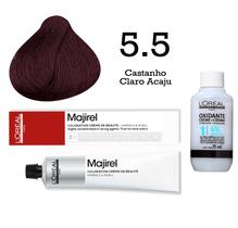Coloração Majirel 5.5 Castanho Claro Acaju + Emulsão Oxi 20 Vol. 75ml L'Oréal