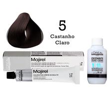 Coloração Majirel 5 Castanho Claro + Emulsão Oxi 20 Vol. 75ml L'Oréal