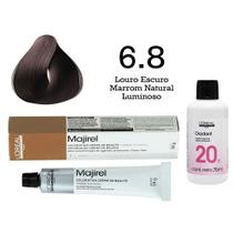 Coloração Majirel 6.8 Louro Escuro Marrom Natural Luminoso + Oxi 20 Vol 75ml L'Oréal