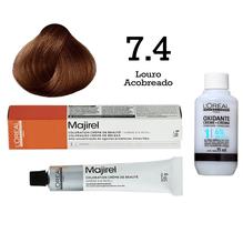 Coloração Majirel 7.4 Louro Acobreado + Emulsão Oxi 20 Vol. 75ml L'Oréal