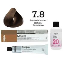 Coloração Majirel 7.8 Louro Marrom Natural Luminoso + Oxi 20 Vol 75ml L'Oréal