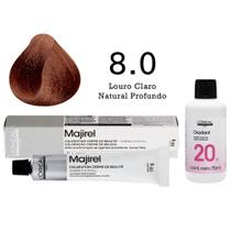 Coloração Majirel 8.0 Louro Claro Natural Profundo+ Emulsão Oxi 20 Vol. 75ml L'Oréal