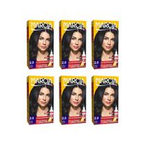 Coloração Marcia Liquida 2.0 Preto Suave - Kit C/6Un