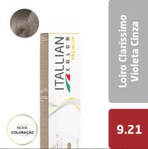 COLORAÇÃO P/CABELOS ITALLIAN COLOR - 9.21 LOIRO CLARISSIMO VIOLETA CINZA 60g