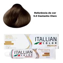 Coloração Permanente 5.0 Castanho Claro Itallia. Color Premium - Ital. HairTech
