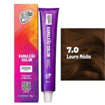 Coloração Permanente Louro Médio 7.0 - Kamaleão Color