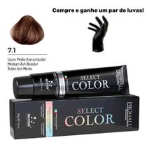 Coloração Permanente Select Color Nº7.1 Louro Médio Acinzentado Prohall 50g